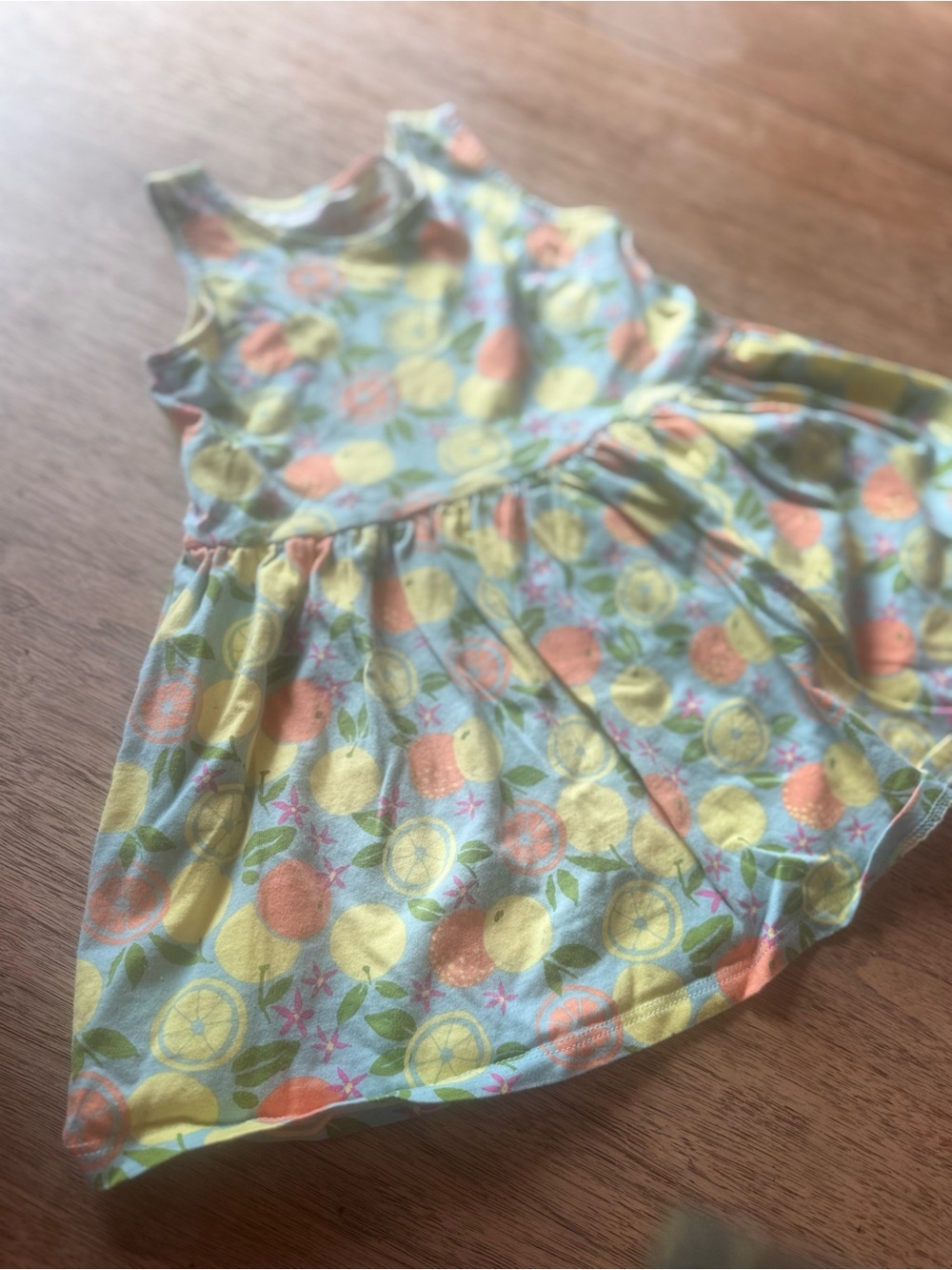 Joe Fresh Girls' Citrus Print Sleeveless Dress - Yellow, Orange & Light Blue